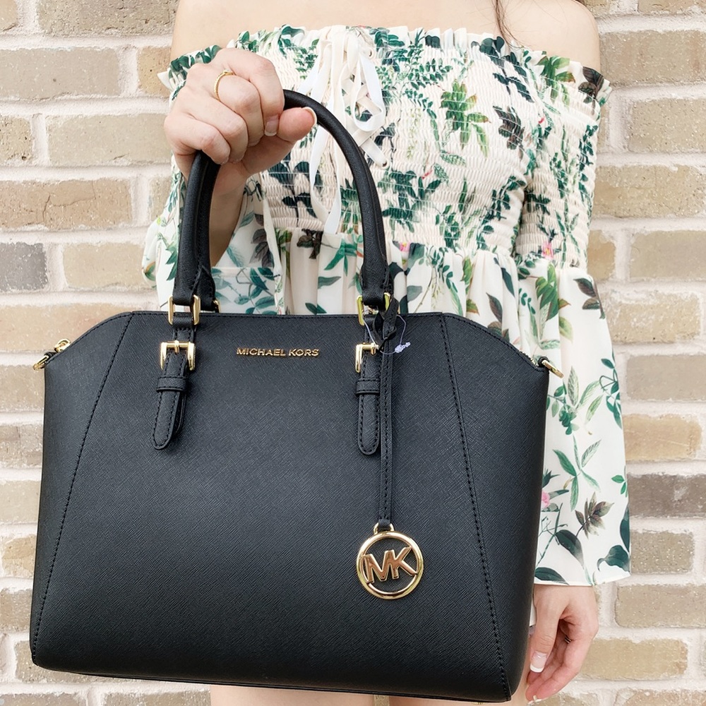 Gaby’sBags💕👜Michael kors large satchel black NWT - Picture 1 of 4